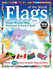 Flags of the World : World Map Wallchart Poster and Sticker Book-9781912646364